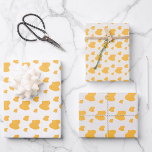 Feuille De Papier Cadeau Romance Dreamy, Art Abstrait Jaune et Amusant