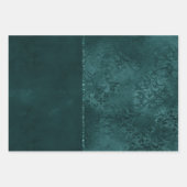Feuille De Papier Cadeau Romance Turquoise de minuit | Dark Satiny Grunge D (Devant)
