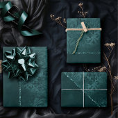 Feuille De Papier Cadeau Romance Turquoise de minuit | Dark Satiny Grunge D