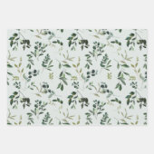 Feuille De Papier Cadeau Romantique botanique de verdure à l'aquarelle (Devant 3)