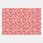 Feuille De Papier Cadeau Romantique Conception de Coeur Rose rouge Plat (Devant 3)