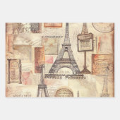 Feuille De Papier Cadeau Romantique Russe Vintage Paris (Devant 3)