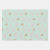 Feuille De Papier Cadeau Romantique vert Love mots ensemble 3 (Devant)