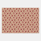 Feuille De Papier Cadeau Romantique XXOO Calligraphie Coeurs Saint-Valentin (Devant 3)