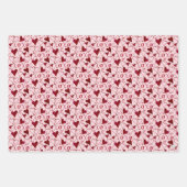 Feuille De Papier Cadeau Romantique XXOO Calligraphie Coeurs Saint-Valentin (Devant)