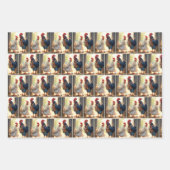 Feuille De Papier Cadeau Rooster et Humour Hen (Devant)