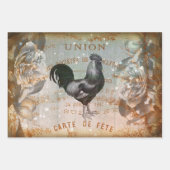 Feuille De Papier Cadeau Rooster vintage (Devant 3)