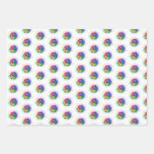 Feuille De Papier Cadeau Rose arc-en-ciel coloré (Devant 3)