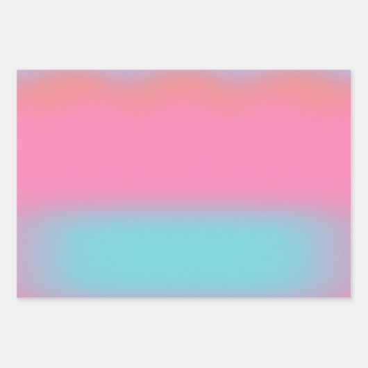 Feuille De Papier Cadeau Rose Aura Et Bleu Gradient (Devant 2)