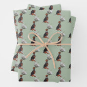 Feuille De Papier Cadeau Rose blanche beagle (En situation)