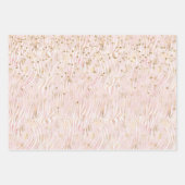 Feuille De Papier Cadeau Rose Blush Gold Zebra Print Glitz (Devant 2)