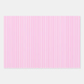 Feuille De Papier Cadeau Rose Bubblegum et Rayures Blanches (Devant 3)