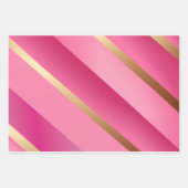 Feuille De Papier Cadeau Rose chic et or (Devant 2)