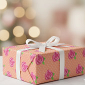 Feuille De Papier Cadeau Rose Chic Imprimer Enveloppement Cadeau Cadeau