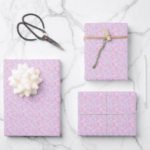 Feuille De Papier Cadeau Rose Clair Et Abstrait Bleu