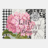 Feuille De Papier Cadeau Rose Damask Joli Floral Antique (Devant 2)