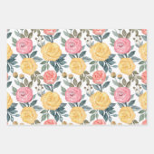 Feuille De Papier Cadeau Rose d'aquarelle rose et jaune (Devant 2)