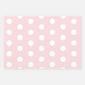 Feuille De Papier Cadeau Rose doux avec Pois blancs (Devant)