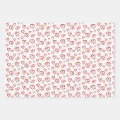 Feuille De Papier Cadeau Rose et modèle de coeur (Devant 2)