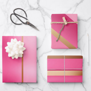 Feuille De Papier Cadeau Rose et or chic