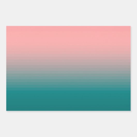 Feuille De Papier Cadeau Rose et Turquoise (Devant)