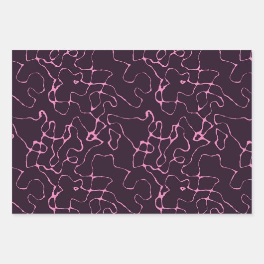 Feuille De Papier Cadeau rose et violet (Devant 2)