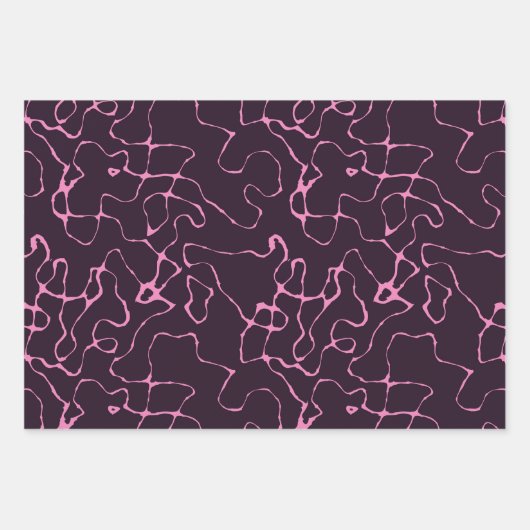 Feuille De Papier Cadeau rose et violet (Devant)