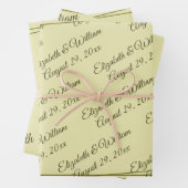 Feuille De Papier Cadeau Rose Frame – Monogram Celestial Yellow Wedding (En situation)