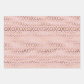 Feuille De Papier Cadeau Rose Gold Argent XOXO Rose Fardé Violet (Devant)