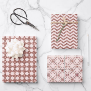 Feuille De Papier Cadeau Rose Gold Étincelant