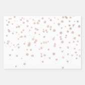 Feuille De Papier Cadeau Rose Gold Fêtes de neige Noël (Devant)