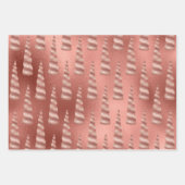 Feuille De Papier Cadeau Rose Gold Glam Unicorn Anniversaire (Devant)