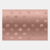 Feuille De Papier Cadeau Rose Gold Kisses Lièvres (Devant)