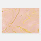Feuille De Papier Cadeau Rose Gold Marble Agate Pailleté (Devant)