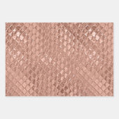 Feuille De Papier Cadeau Rose Gold Metallic Foil Look Texté (Devant)