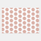 Feuille De Papier Cadeau Rose Gold White Pepperments Noël (Devant)