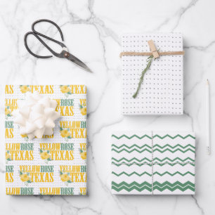 Feuille De Papier Cadeau Rose jaune du Texas