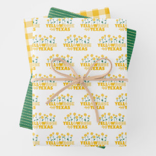 Feuille De Papier Cadeau Rose jaune du Texas