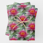 Feuille De Papier Cadeau Rose Lotus Water Lily (En situation)