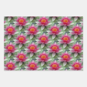 Feuille De Papier Cadeau Rose Lotus Water Lily