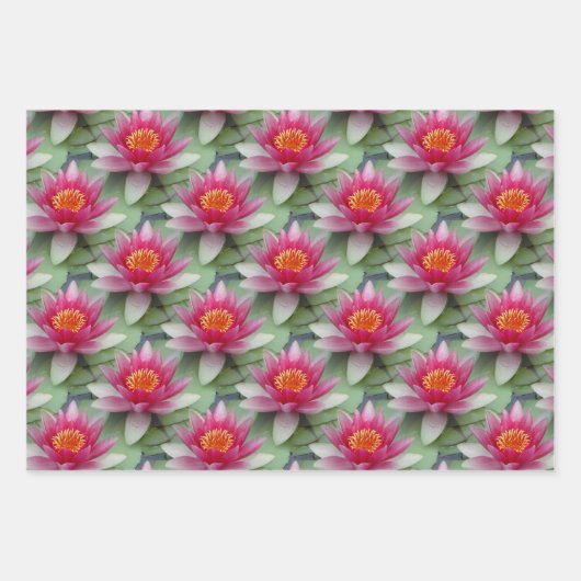 Feuille De Papier Cadeau Rose Lotus Water Lily (Devant)