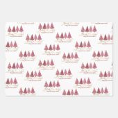 Feuille De Papier Cadeau Rose moderne "Joyeux Noël" de votre famille (Devant 3)