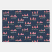 Feuille De Papier Cadeau Rose moderne "Joyeux Noël" de votre famille (Devant 2)