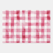 Feuille De Papier Cadeau Rose pâle à carreaux et rayures pour enterrement d (Devant)