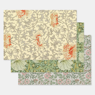 Feuille De Papier Cadeau Rose Pâle Gris Botanique Floral