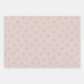 Feuille De Papier Cadeau Rose pâle moderne | Gold Star (Devant 2)