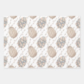 FEUILLE DE PAPIER CADEAU ROSE PASTEL & OEUFS DE PÂQUES BLEUS (Devant 3)