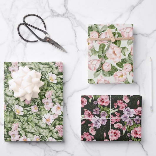 Feuille De Papier Cadeau Rose Pastel Pink Magnolia (Recto)