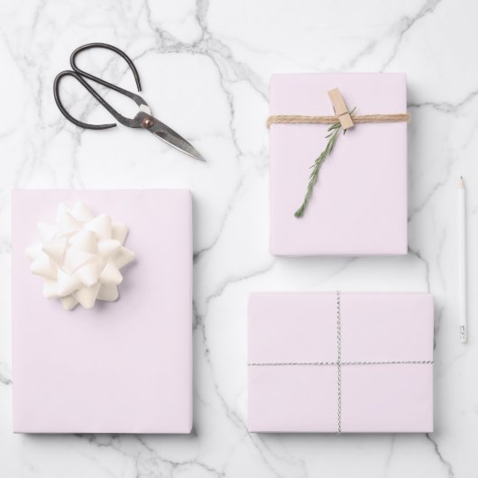 Feuille De Papier Cadeau Rose pastel uni  (Recto)