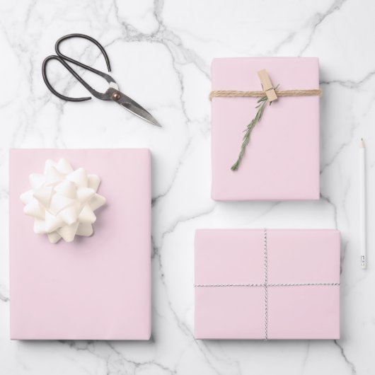 Feuille De Papier Cadeau Rose pastel uni  (Recto)